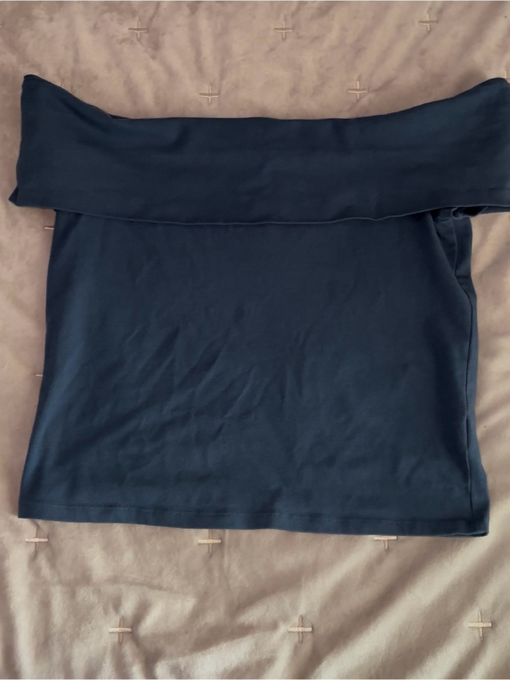 American Eagle Outfitters Navy Blue Off-Shoulder Top